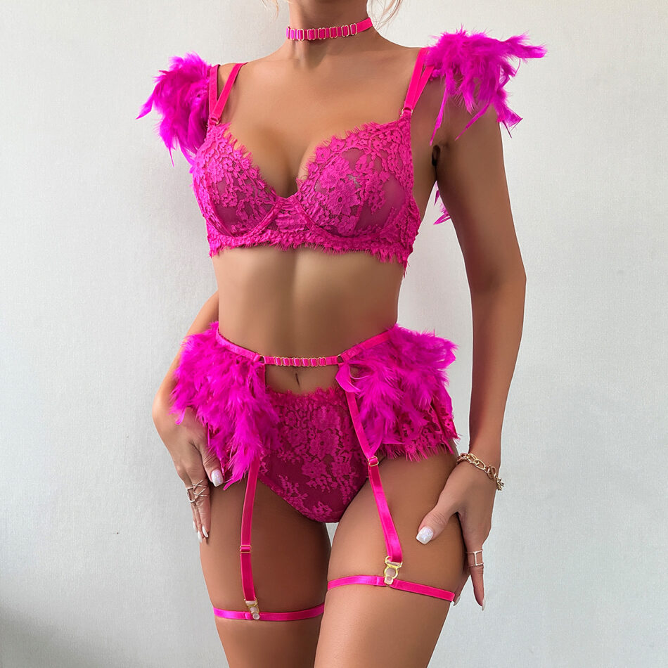 Feather Lace Suit High Quality Sexy Underwear - Image 4