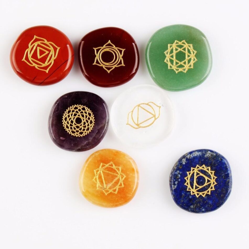 7 Chakras Natural Pocket Palm Stones - Image 5